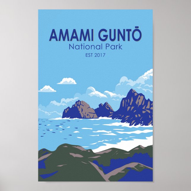 Amami Gunto Nationalpark Japan Reisen Vintag Poster (Vorne)