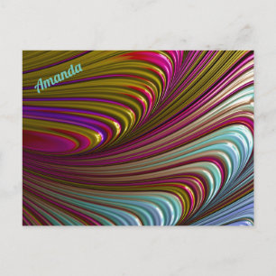 AMANDA~ 3D Fraktal Design Muster ~ Candy Leckerei Postkarte