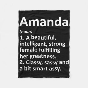 Amanda Definition Personalisiert Name Funny Christ Fleecedecke