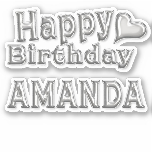 Amanda Happy Birthday Autocollants (Devant)