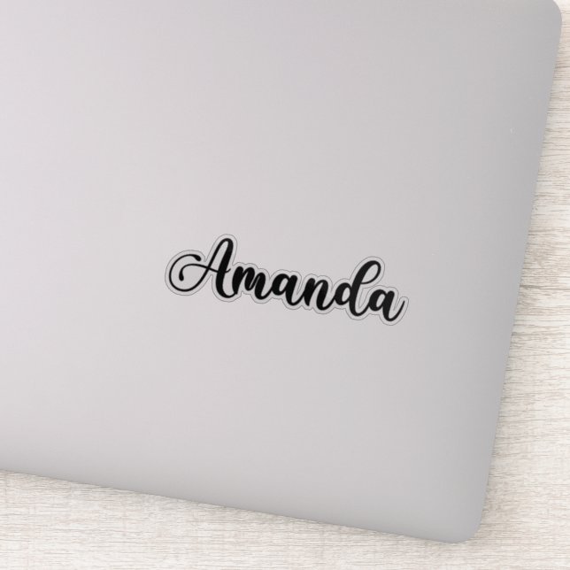 Amanda Name - Handgeschriebene Kalligrafie Aufkleber (Detail)
