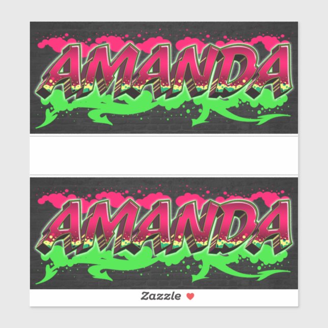 Amanda Vorname Name Graffiti Aufkleber Sticker (Blatt)