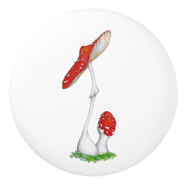 Amanita muscaria keramikknauf (Vorderseite)