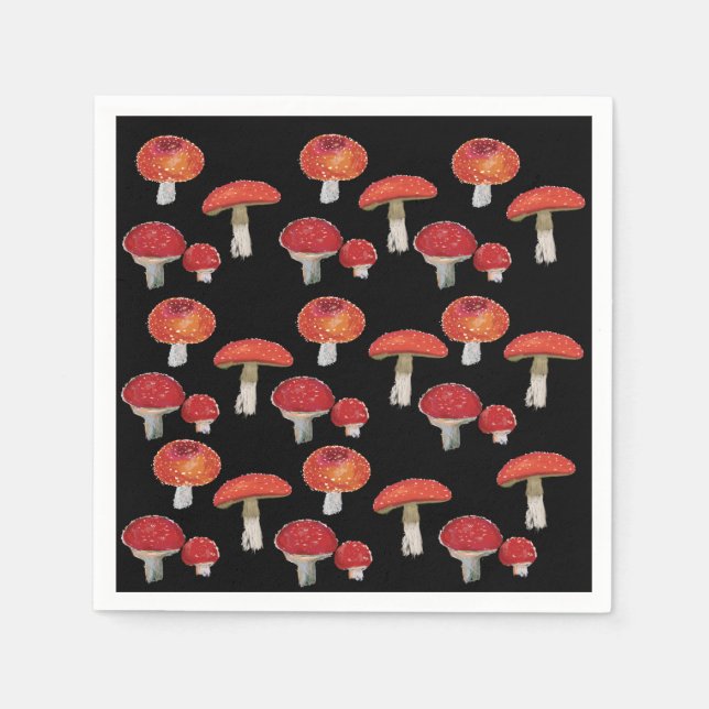 Amanita Muscaria Pilze Serviette (Vorderseite)