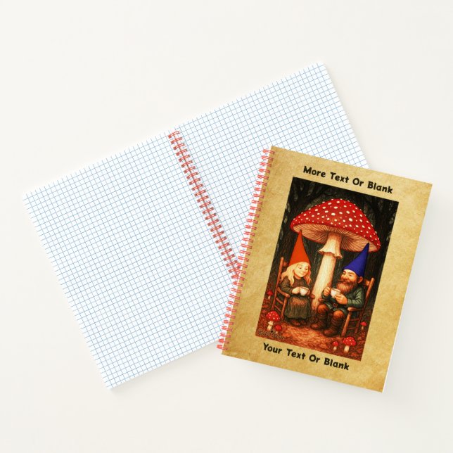 Amanita Mushroom und Gnomes Notizbuch (Innenseite)
