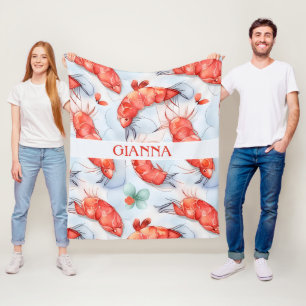 Amano Shrimp Wasserfarbiges Muster Fleecedecke