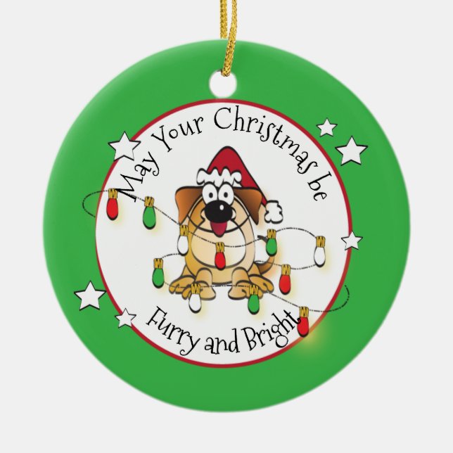 Amant de chien drôle - Ornement de Noël personnali (Devant)