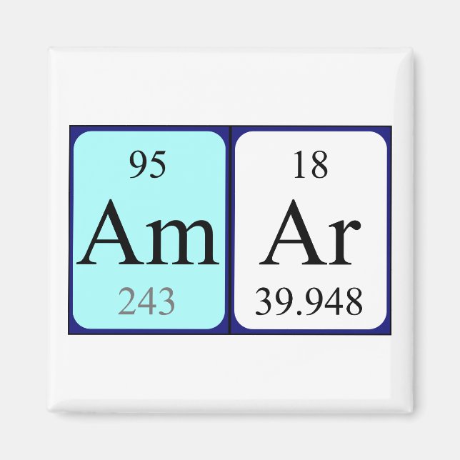 Amar-Magnet für den periodischen Tabellennamen Magnet (Vorne)