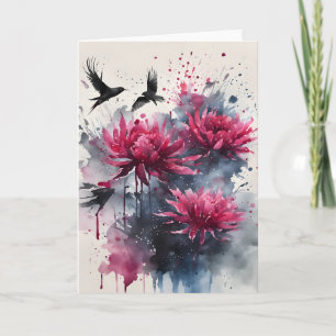 Amaranth - Aquarellblumen Karte