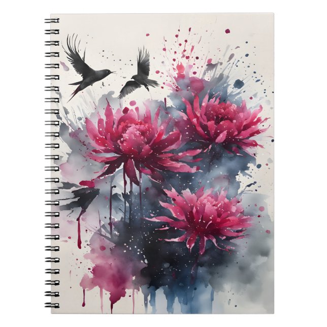 Amaranth - Aquarellblumen Notizblock (Vorderseite)