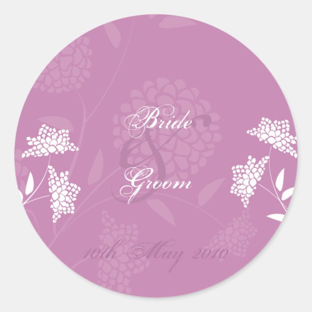 Amaranth Floral Wedding Sticker : (Vorderseite)