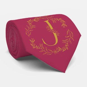 Amaranth lila Color Mit Monogramm Trauzeugen Krawatte