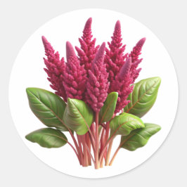 Amaranth Plastic 3D - Étiquette rond brillant