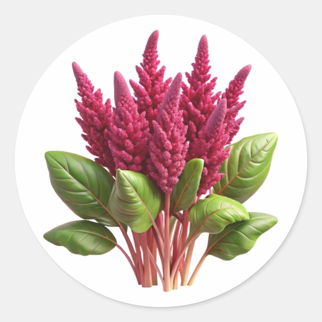 Amaranth Plastic 3D - glänzendes Rundetikett Runder Aufkleber (Vorderseite)