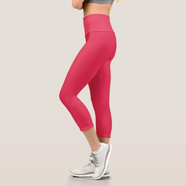 Amaranth Solid Color | Classic | elegant Capri Leggings (Links)