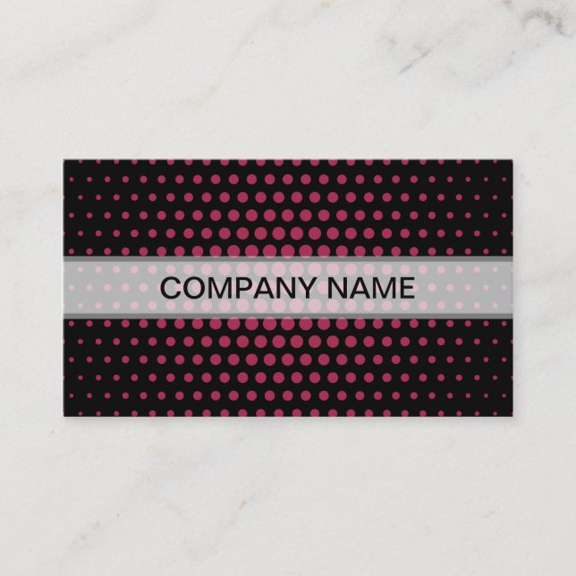 Amaranth tief lila Techno Dots Modern Black Visitenkarte (Vorderseite)