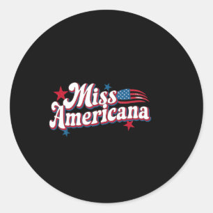 Amare Box America 4. Juli Miss Americana Retro Runder Aufkleber
