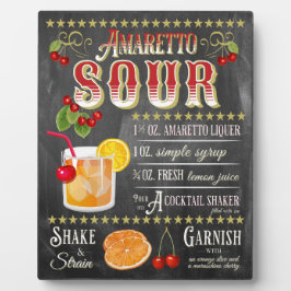 Amaretto Sour Chalkboard Recipe Fotoplatte