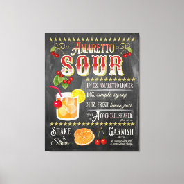 Amaretto Sour Chalkboard Rezept Leinwanddruck