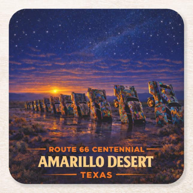 Amarillo Route 66 Barware Untersetzer Geschenk (Vorderseite)