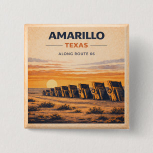 Amarillo Route 66 Retro-Wüsten-Andenken-Geschenk Button
