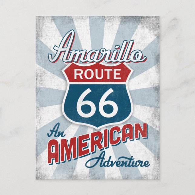 Amarillo Route 66 Vintag America Texas Postkarte (Vorderseite)