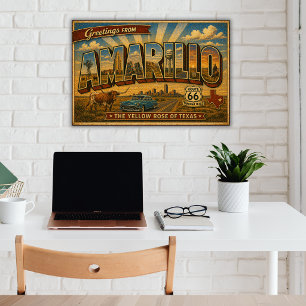 Amarillo Route 66 Vintage Reise Poster
