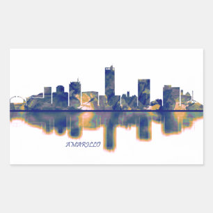 Amarillo Skyline Rechteckiger Aufkleber