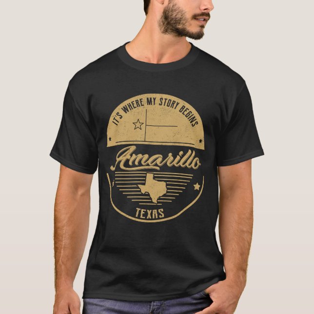 Amarillo Texas Hier beginnt meine Geschichte T-Shirt (Vorderseite)