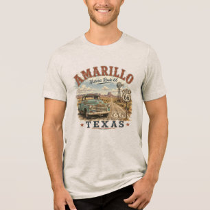 Amarillo Texas Historische Route 66 Oldtimer-LKW Tri-Blend Shirt