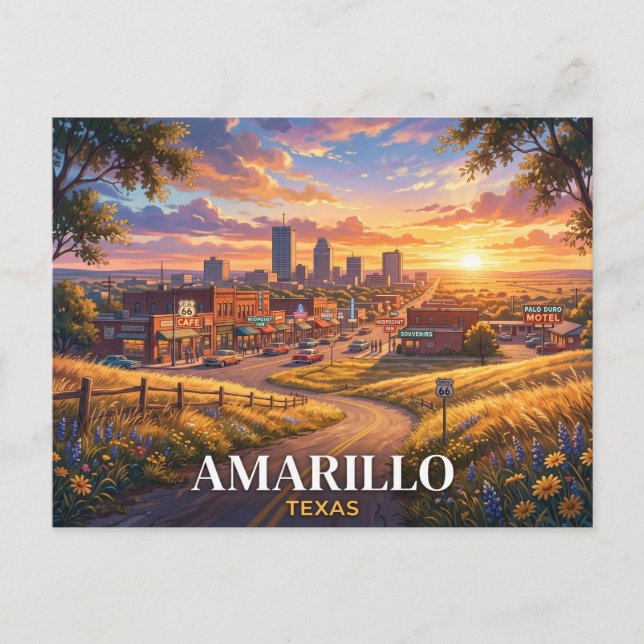 Amarillo Texas Reise Postkarte (Vorderseite)