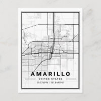 Amarillo Texas USA Travel City Map Poster