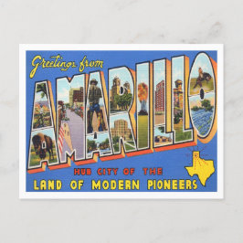 Amarillo, Texas Vintag Big Letters Postcard Postkarte
