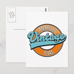 Amarillo Texas Vintage-Logo Postkarte