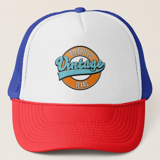 Amarillo Texas Vintages Logo Truckerkappe (Vorderseite)