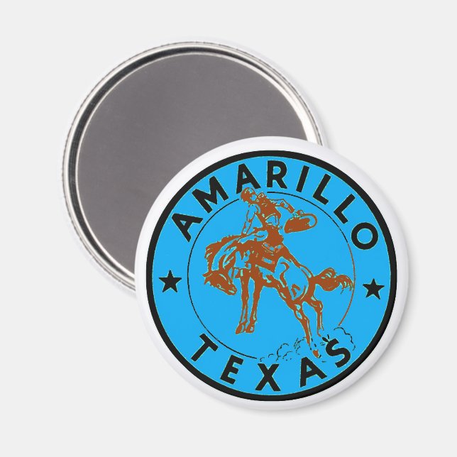 Amarillo TX Vintage Magnet (Vorderseite/Rückseite)