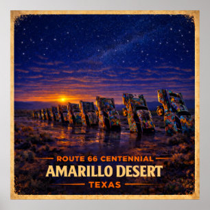 Amarillo-Wüste Texas Centennial Poster