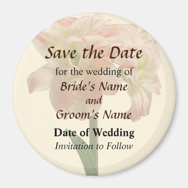 Amaryllis Aphrodite Save the Date Magnet (Vorne)