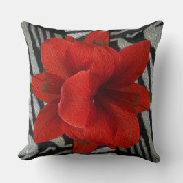 Amaryllis auf Zebra-Druck-grafischem mit Kissen