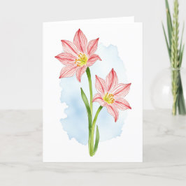 Amaryllis Blume Wasserfarbe Dankeskarte