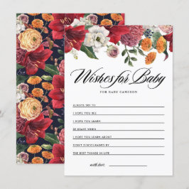Amaryllis Botanical Baby Dusche Wünsche für Baby Begleitkarte