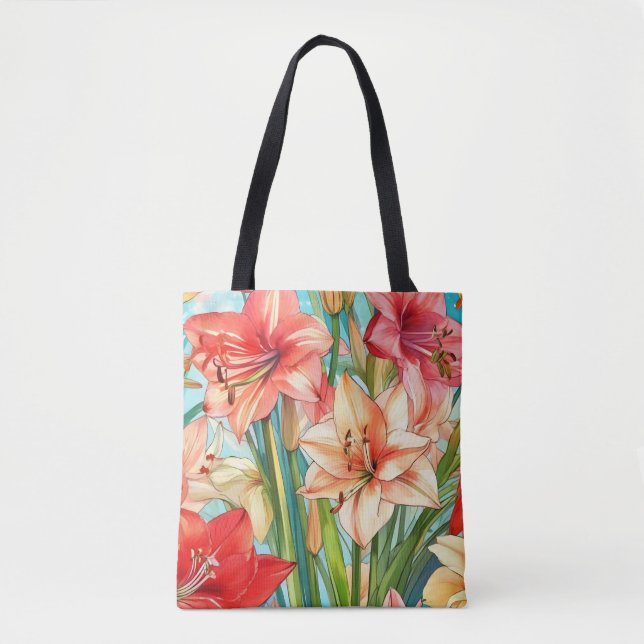 Amaryllis Botanische Blume Tasche (Vorderseite)