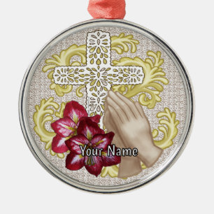 Amaryllis Christian Kreuz Ornament Aus Metall