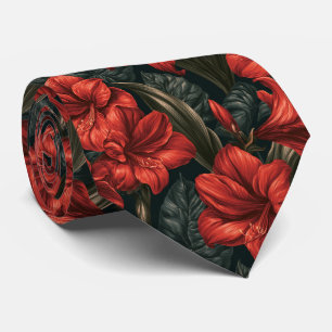 Amaryllis-Druck Boyfriend Sommerhochzeit Krawatte