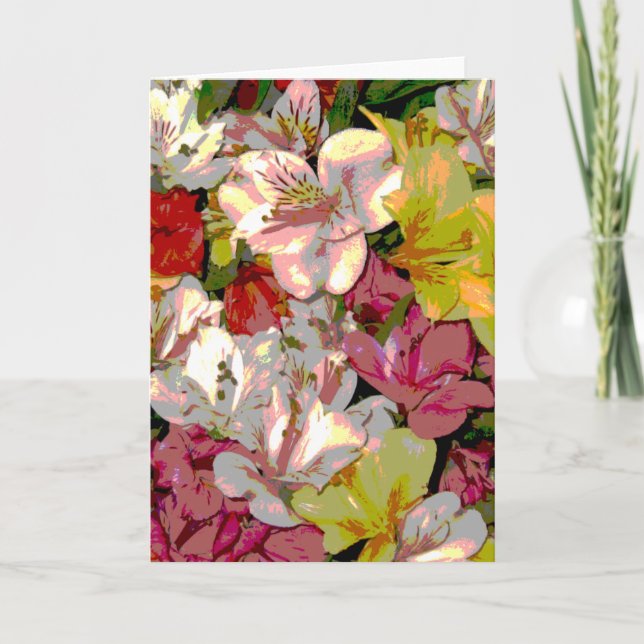 Amaryllis Floral Bouquet Grußkarten Karte (Vorderseite)