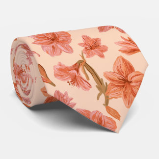 Amaryllis Floral Braut Vater Tropische Hochzeit Krawatte