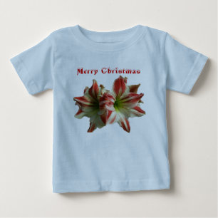 Amaryllis Frohe Weihnachts-Säugling Baby T-shirt