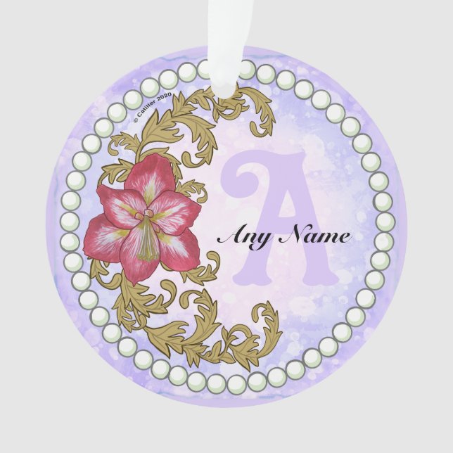 Amaryllis Monogramm  Ornament (Vorderseite)