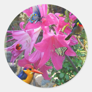 Amaryllis-Party Runder Aufkleber