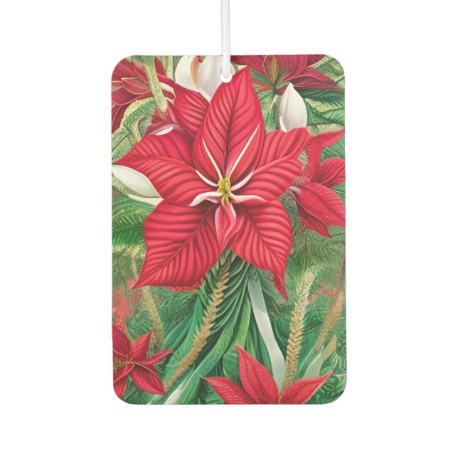 Amaryllis Poinsettia Hybrid AI Art Autolufterfrischer (Vorderseite)